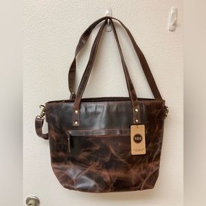 NWT MH Handmade Leather Laptop Bag 13x13x6